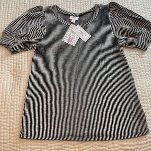 LuLaRoe Eloise Black & White Striped Women’s Top